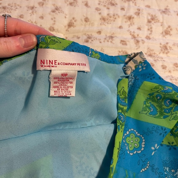 Nine West Vintage Blue and Green Floral Skirt - Picture 4 of 7